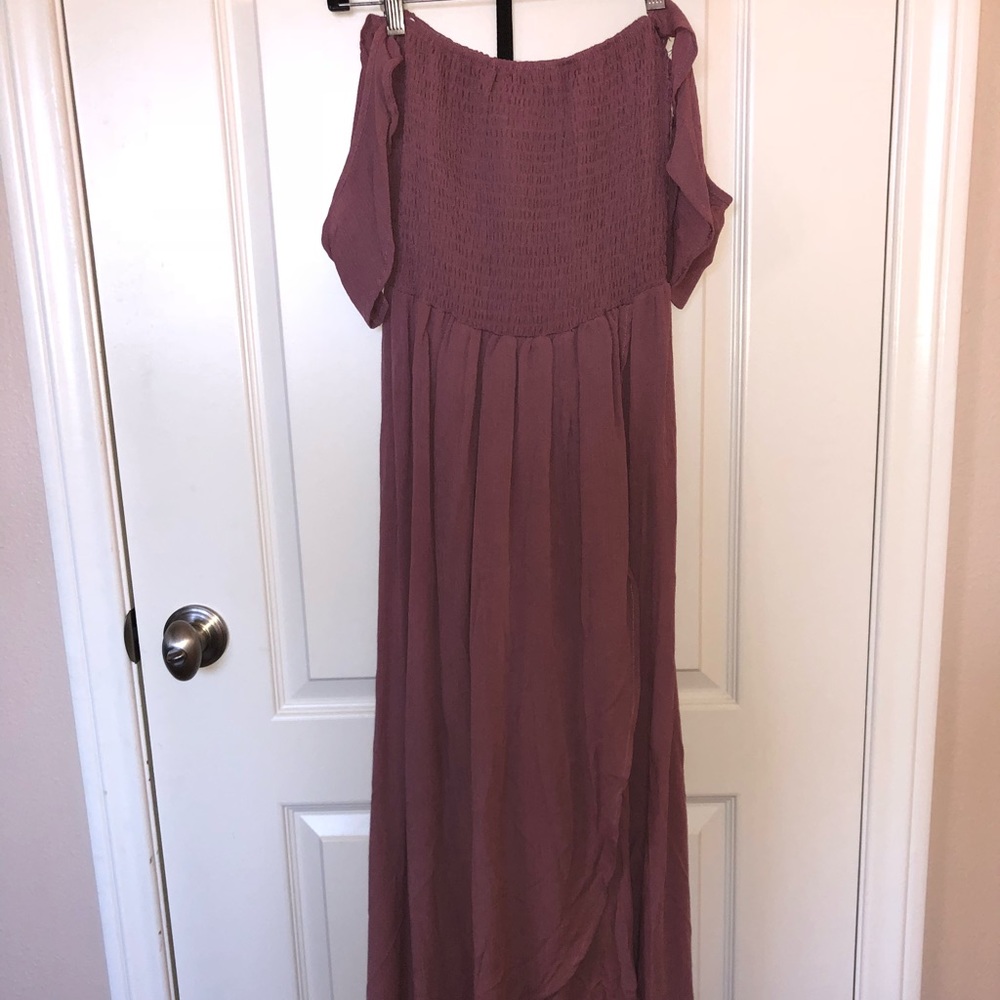 Strapless rose dress